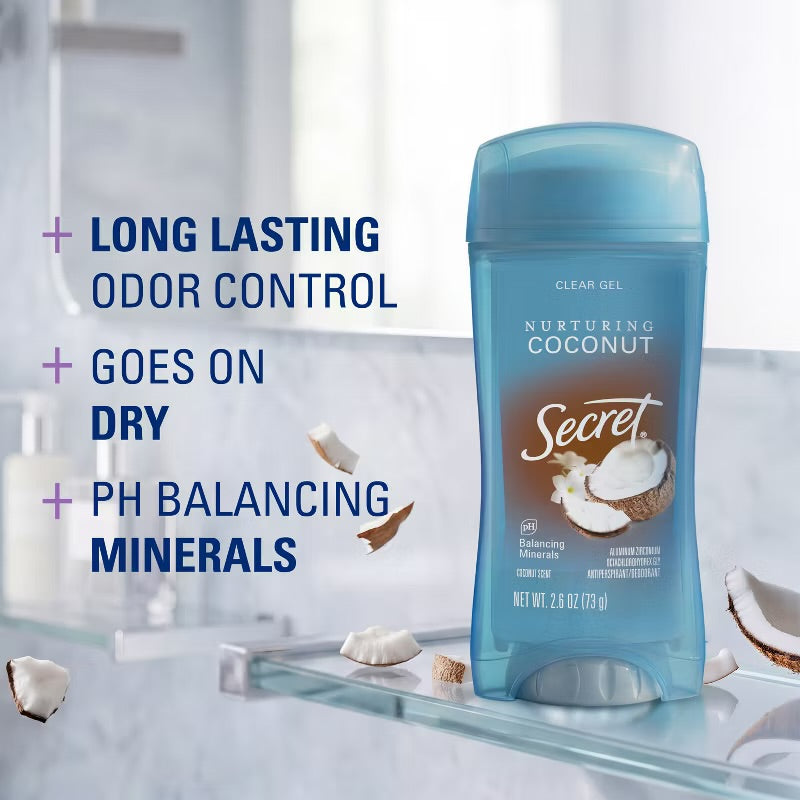 Secret Fresh Clear Gel Antiperspirant & Deodorant - Coconut Scent - 2.6oz: Body Care, Underarm Protection