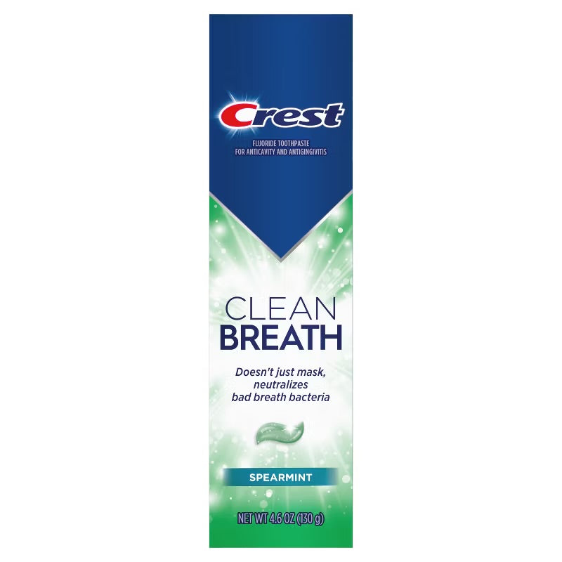 Crest Clean Breath Whitening Toothpaste - Spearmint - 4.6oz