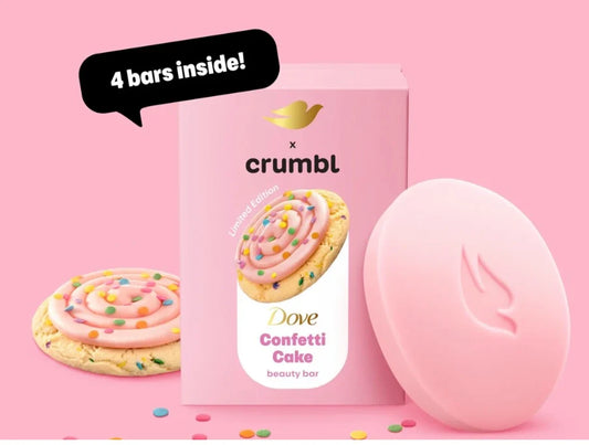 Dove Crumbl Limited Edition Beauty Bar Confetti Cake, 15 oz 4 Bars