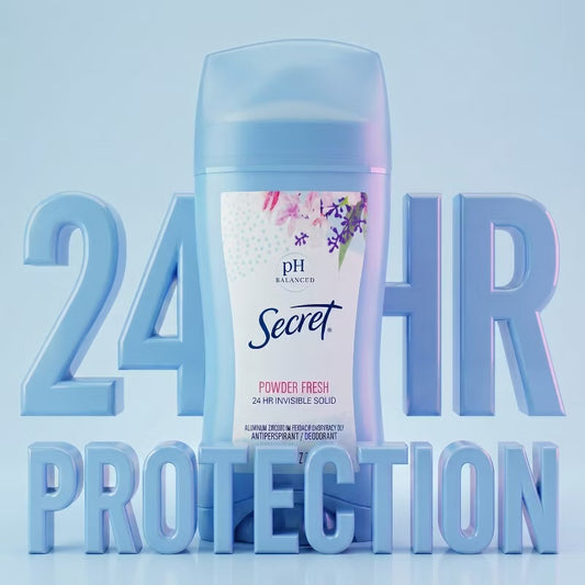 Secret Powder Fresh Invisible Solid Antiperspirant & Deodorant - 2.6oz: Paraben-Free, Under Arm, Aluminum Zirconium, 1-Pack