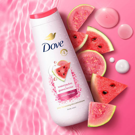 Dove Beauty Body Wash - Watermelon + Guava - Limited Edition 24HR Lotion-Soft Skin - 20 fl oz: Paraben-Free, Sulfate-Free, Whole Body, Gel