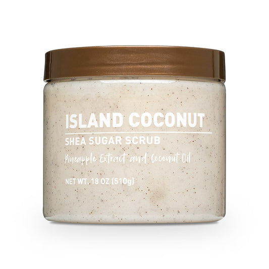 Shea Sugar Scrub, Island Coconut Scent, 18 oz