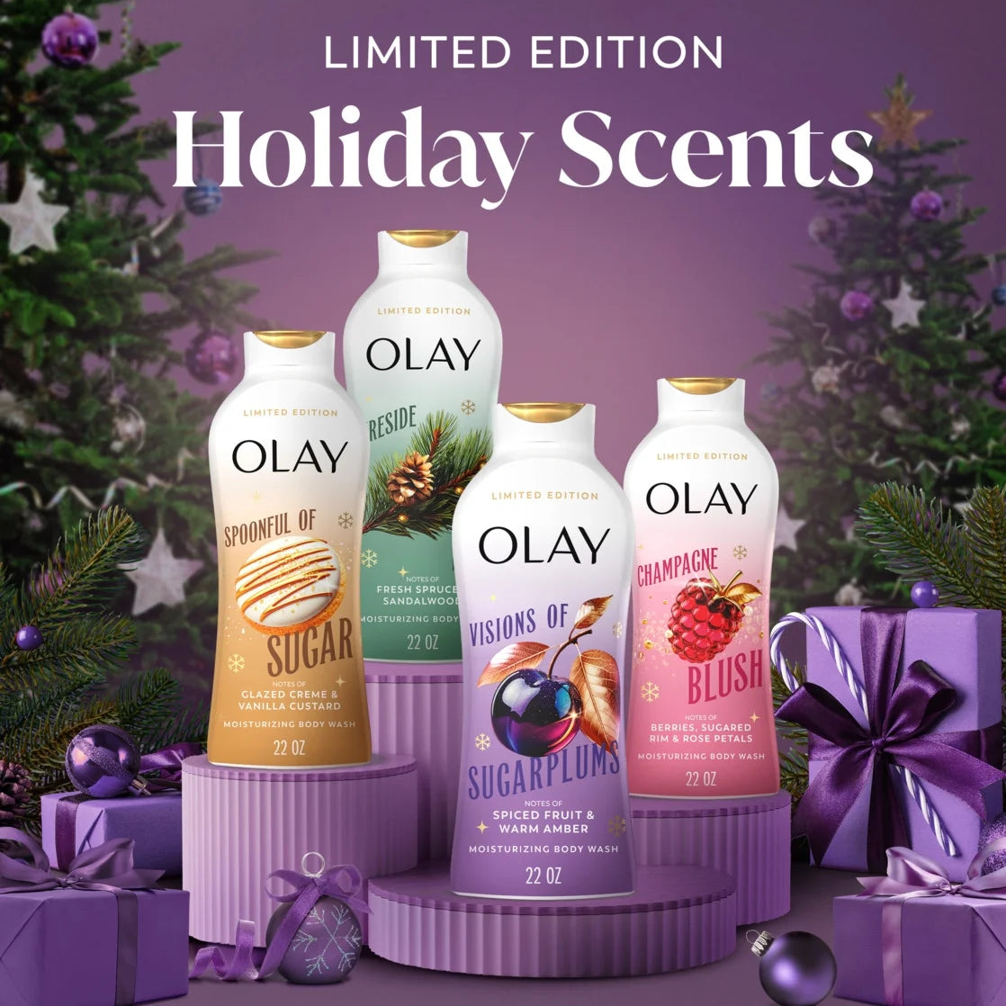 Olay Limited Edition Moisturizing Body Wash, Visions of Sugarplums, 22 fl oz, Hydrating Body Wash