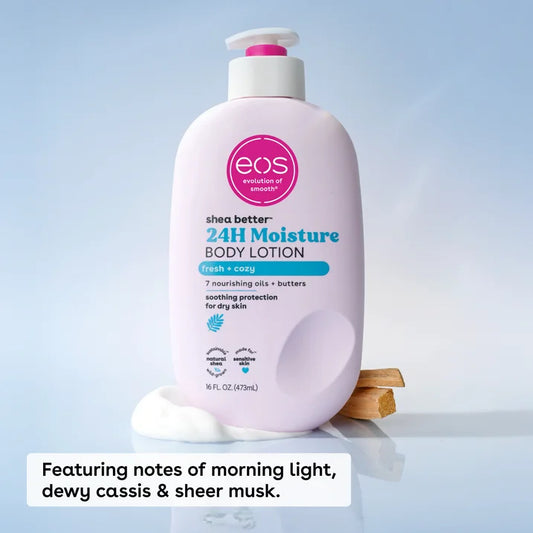 eos Shea Better Body Lotion- Fresh & Cozy, 24H Moisture for Dry Skin, 16 fl oz