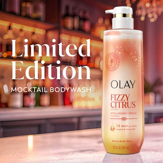 Olay Fizzy Citrus Hyaluronic Serum Body Wash - 20 fl oz: Moisturizing & Nourishing, Whole Body Use, Paraben-Free