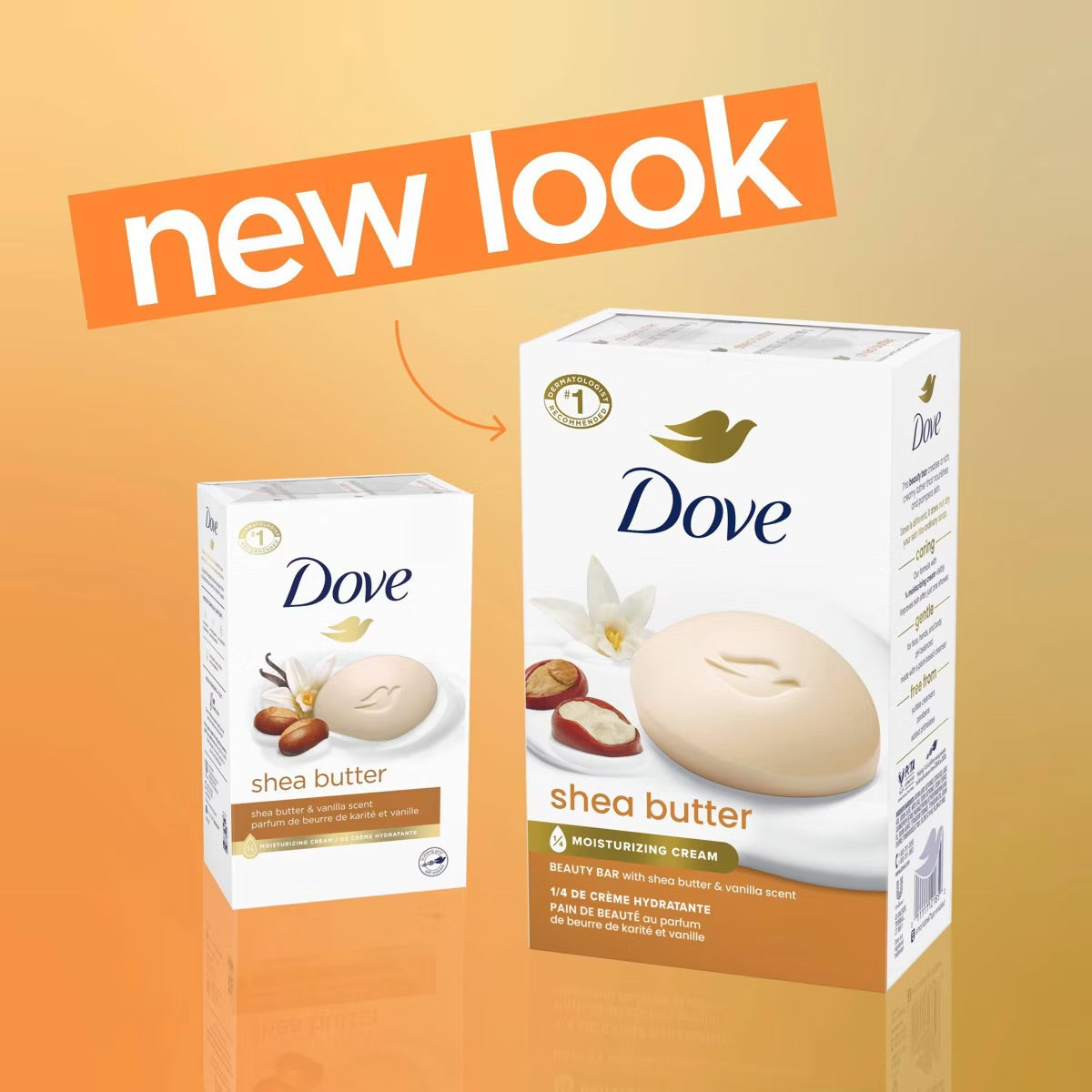 Dove Beauty Bar Women's Bath Soap Shea Butter, 3.75 oz 4 Bars