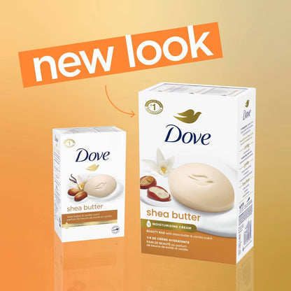 Dove Beauty Bar Women's Bath Soap Shea Butter, 3.75 oz 4 Bars