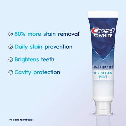 Crest 3D White Stain Eraser Toothpaste - Icy Clean Mint - 3.8oz