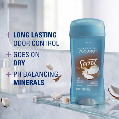 Secret Fresh Clear Gel Antiperspirant & Deodorant - Coconut Scent - 2.6oz: Body Care, Underarm Protection