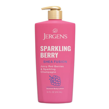 Jergens Shea Fusion Sparkling Berry Scented Body Lotion with Vitamin E - 14 fl oz: Paraben-Free, Shea Butter, Hydrating, Recommended for Dry Skin