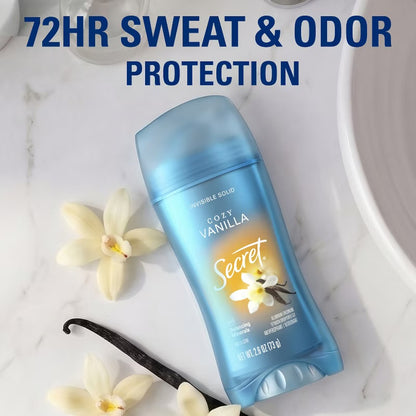Secret Invisible Solid Antiperspirant & Deodorant - Vanilla Scent - 2.6oz: Paraben-Free, Sulfate-Free, Fluoride-Free
