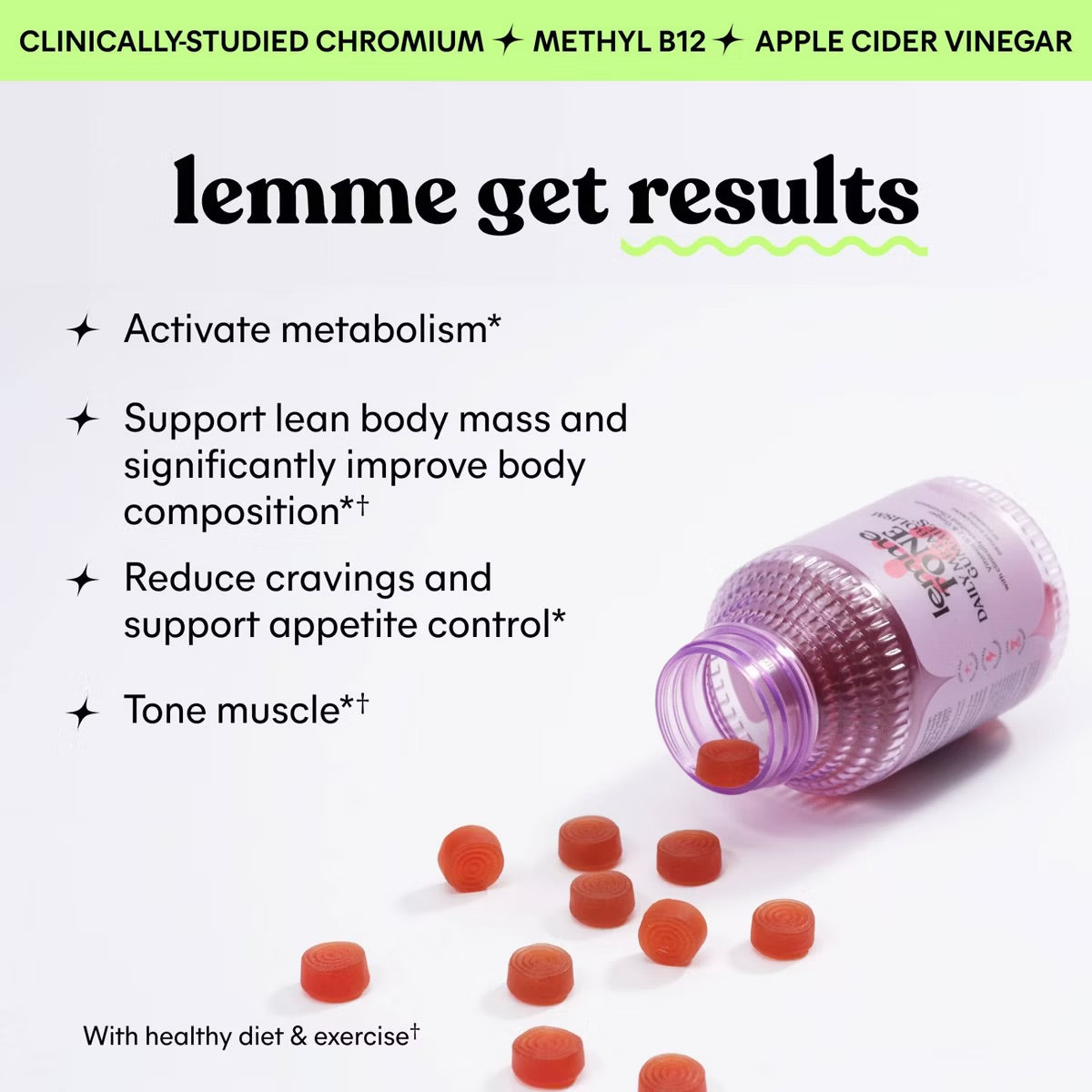 Lemme Tone Metabolism Lean Body Mass Gummies - 60ct