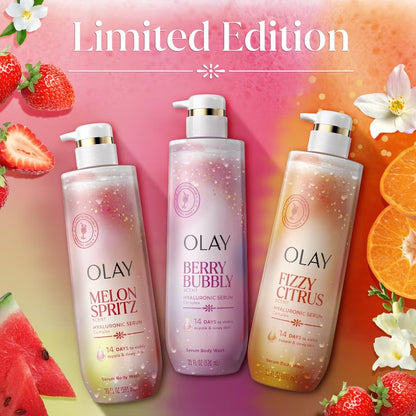 Olay Fizzy Citrus Hyaluronic Serum Body Wash - 20 fl oz: Moisturizing & Nourishing, Whole Body Use, Paraben-Free