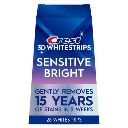Crest 3DWhitestrips at Home Teeth Whitening, Sensitive Teeth, 14 Treatments, 28 Strips