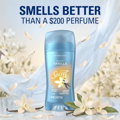 Secret Invisible Solid Antiperspirant & Deodorant - Vanilla Scent - 2.6oz: Paraben-Free, Sulfate-Free, Fluoride-Free