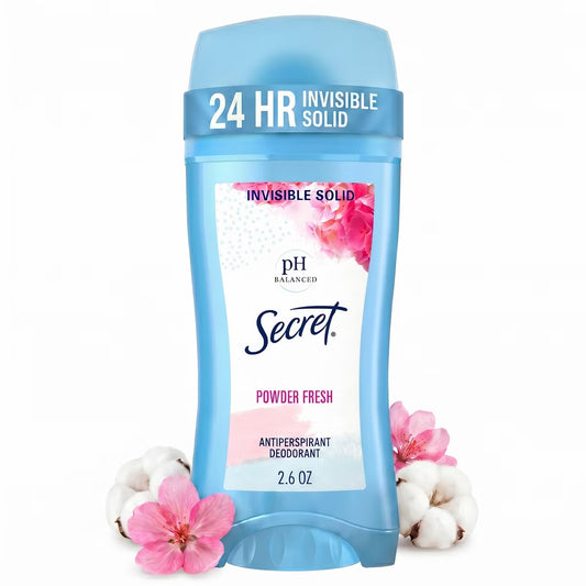 Secret Powder Fresh Invisible Solid Antiperspirant & Deodorant - 2.6oz: Paraben-Free, Under Arm, Aluminum Zirconium, 1-Pack
