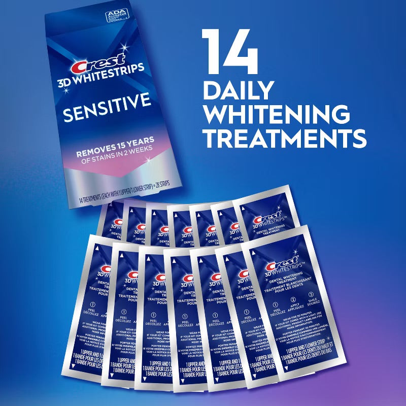 Crest 3D Whitestrips Sensitive White At-home Teeth Whitening Kit - 14 Treatments