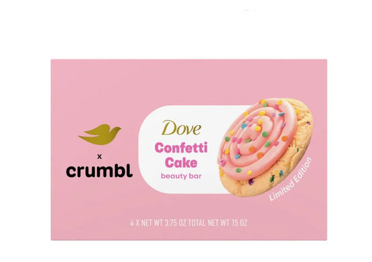 Dove Crumbl Limited Edition Beauty Bar Confetti Cake, 15 oz 4 Bars