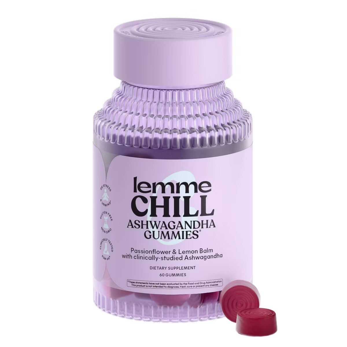 Lemme Chill De-Stress Ashwagandha Vegan Gummies - 60ct
