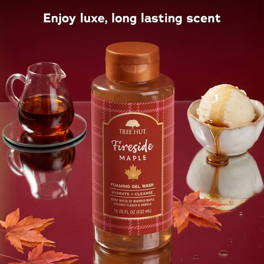 Tree Hut Fireside Maple Foaming Gel Body Wash - 18 fl oz