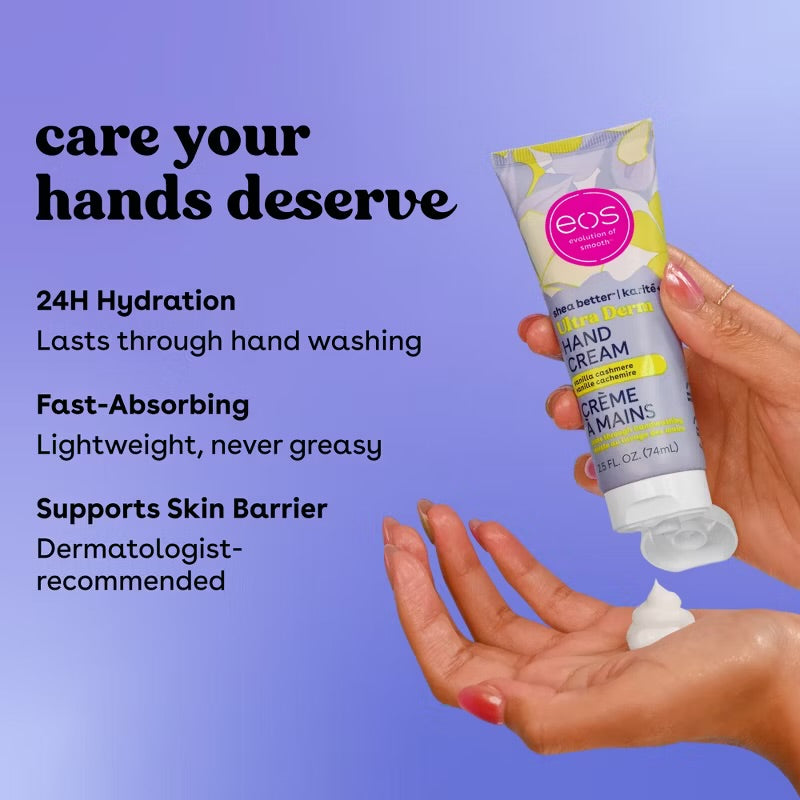 eos Shea Better Ultra Derm Hand Cream - Vanilla Cashmere - 2.5 fl oz: Paraben-Free, Phthalate-Free, For Dry Skin, Squeeze Bottle