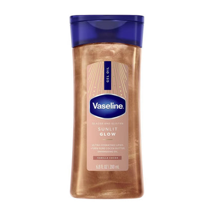 Vaseline Glazed & Glisten Vanilla Cocoa Shimmering Gel Body Oil - Sunlit Glow - 6.8 fl oz
