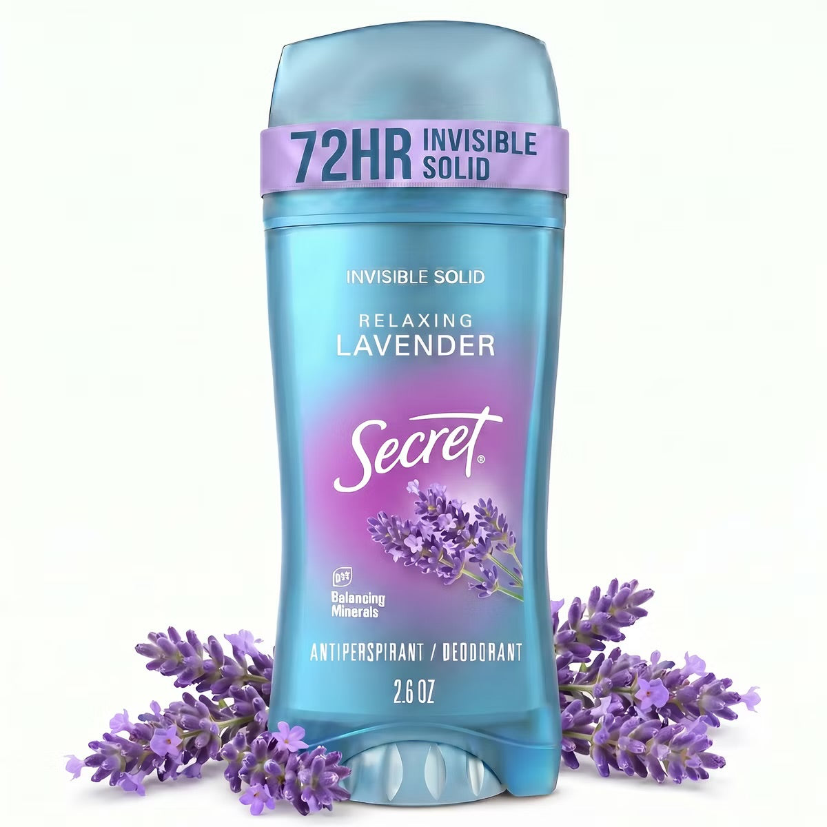 Secret Invisible Solid Antiperspirant & Deodorant - Lavender Scent 2.6oz: Paraben-Free
