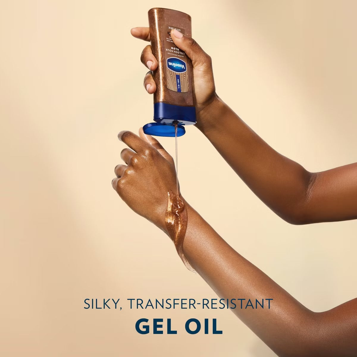 Vaseline Glazed & Glisten Vanilla Cocoa Shimmering Gel Body Oil - Golden Hour Glow - 6.8 fl oz