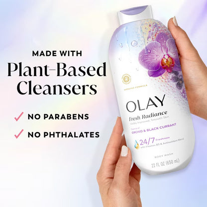 Olay Fresh Radiance Body Wash - Orchid and Blackcurrant - 22 fl oz: Liquid, Whole Body, Normal to Sensitive Skin