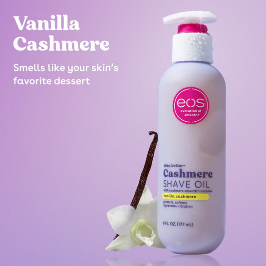eos Cashmere Skin Collection Shave Oil - Vanilla Cashmere - 6 fl oz: Paraben-Free, Phthalate-Free, For Bikini Line, Legs, Under Arm