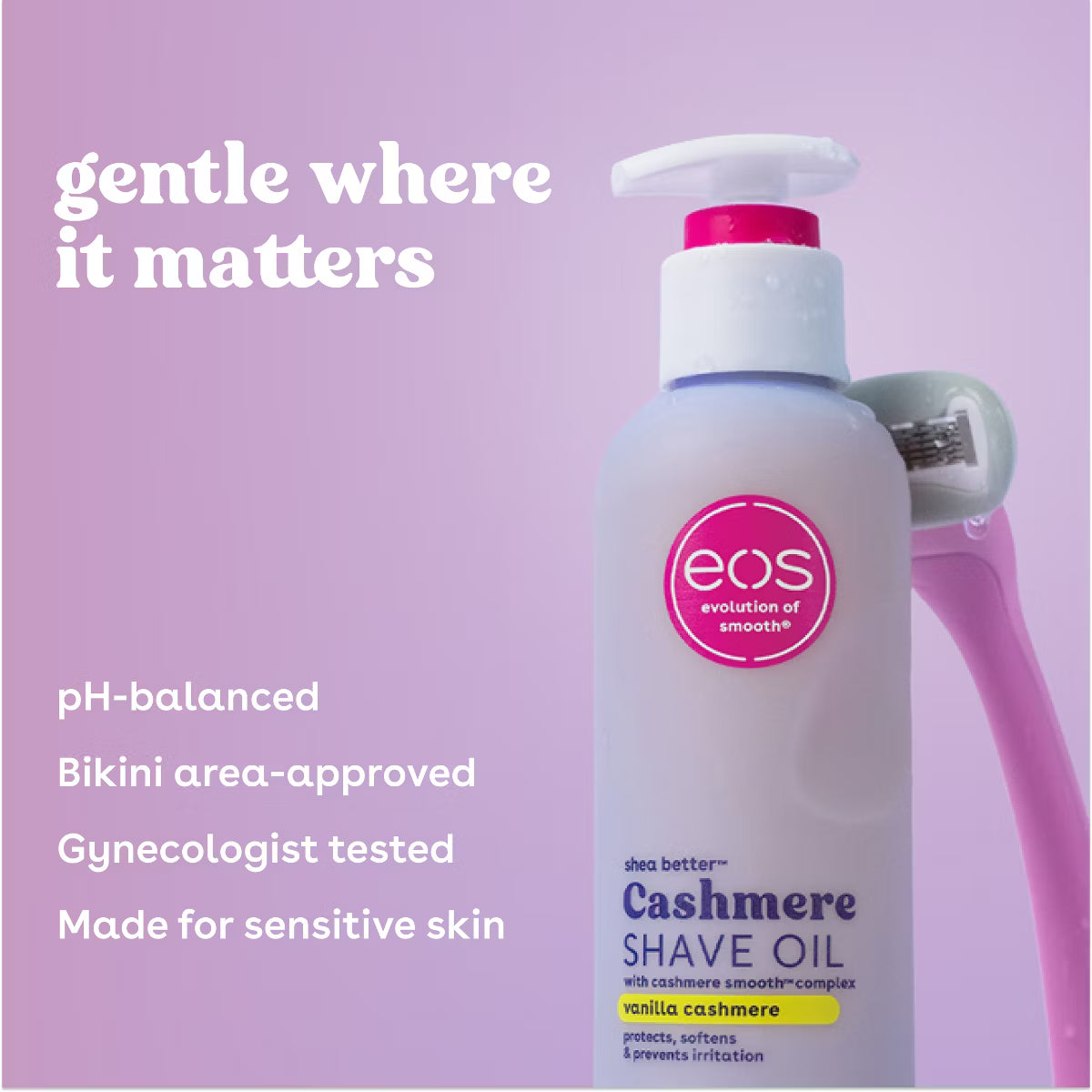 eos Cashmere Skin Collection Shave Oil - Vanilla Cashmere - 6 fl oz: Paraben-Free, Phthalate-Free, For Bikini Line, Legs, Under Arm