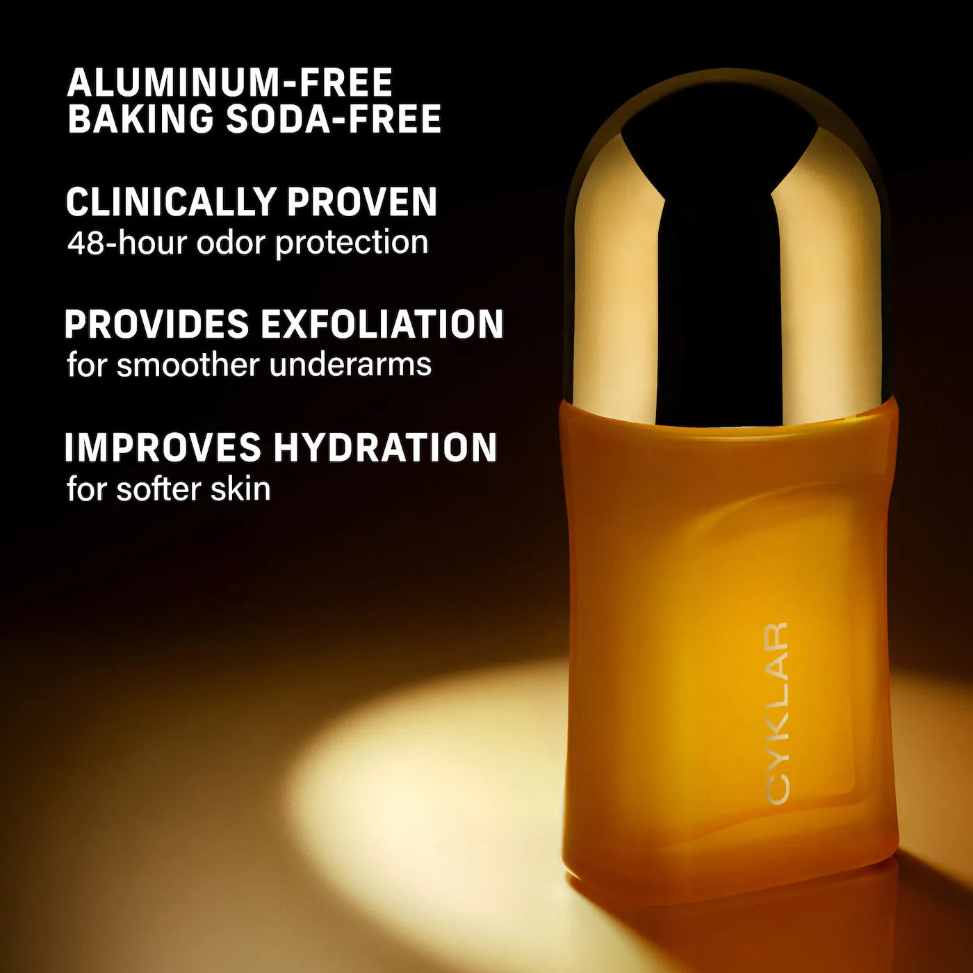 CYKLAR  Vanilla Verve Mandelic Acid Brightening Deodorant Gel with 48-Hour Odor Protection
