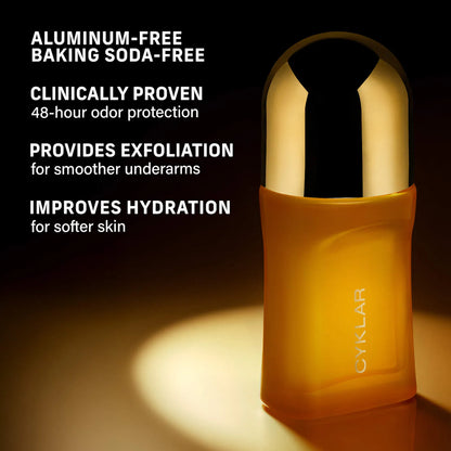 CYKLAR  Vanilla Verve Mandelic Acid Brightening Deodorant Gel with 48-Hour Odor Protection