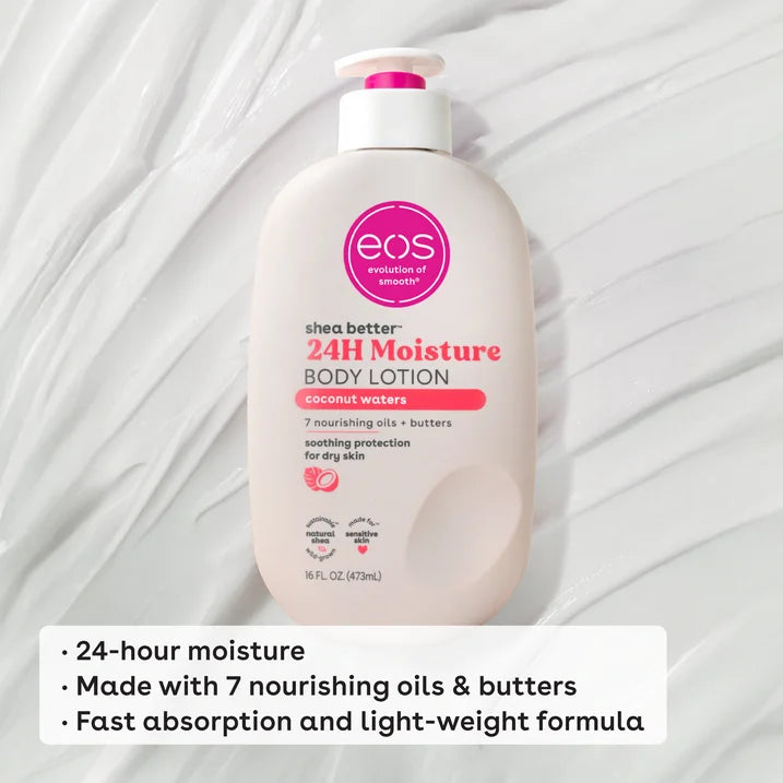 eos Shea Better Body Lotion - Coconut Waters, Made for Dryness, 16 fl oz.
