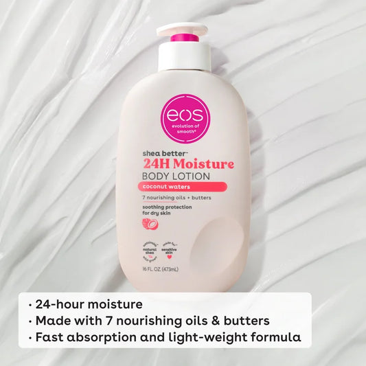 eos Shea Better Body Lotion - Coconut Waters, Made for Dryness, 16 fl oz.