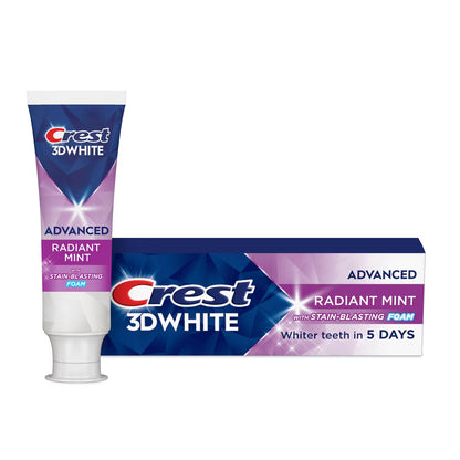 Crest 3D White Advanced Travel Size Fluoride Whitening Toothpaste - Radiant Mint - 2.4oz