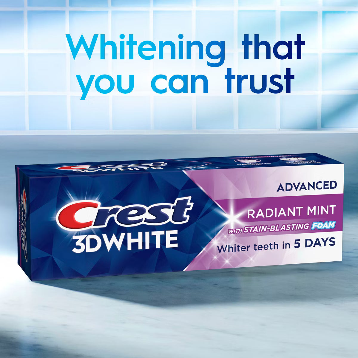 Crest 3D White Advanced Travel Size Fluoride Whitening Toothpaste - Radiant Mint - 2.4oz