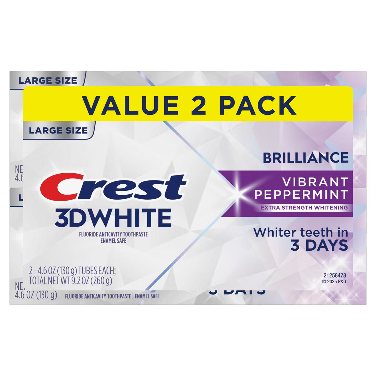 Crest 3D White Brilliance Vibrant Toothpaste - Peppermint - 4.6oz/2pk