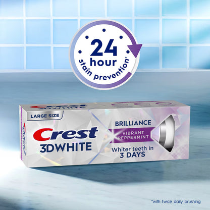 Crest 3D White Brilliance Vibrant Toothpaste - Peppermint - 4.6oz/2pk