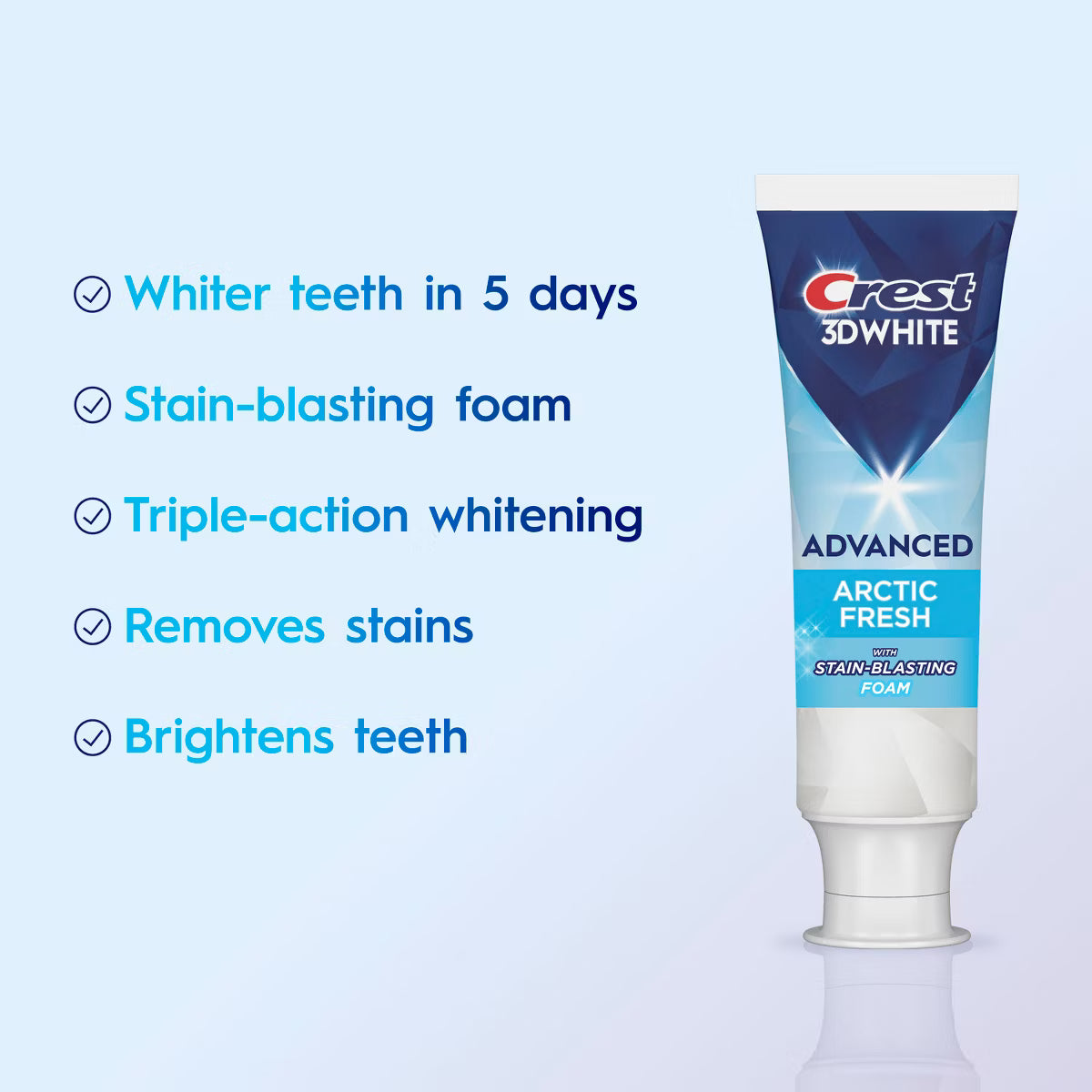 Crest 3D White Advanced Teeth Whitening Fluoride Toothpaste - Arctic Fresh - 3.3oz