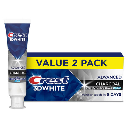 Crest 3D White Advanced Charcoal Teeth Whitening Toothpaste - 3.3oz/2pk