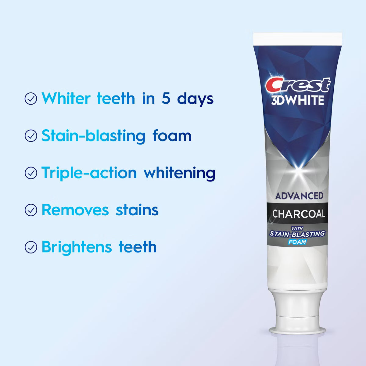 Crest 3D White Advanced Charcoal Teeth Whitening Toothpaste - 3.3oz/2pk