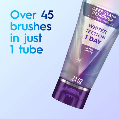 Crest 3D White Deep Stain Remover Ultra-White Toothpaste - 2.1oz/2pk: Mint Flavor, Triclosan-Free