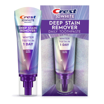Crest 3D White Deep Stain Remover Daily Fluoride Toothpaste - Ultra White - 3.1oz: Triclosan-Free, Gluten-Free, Mint Flavor