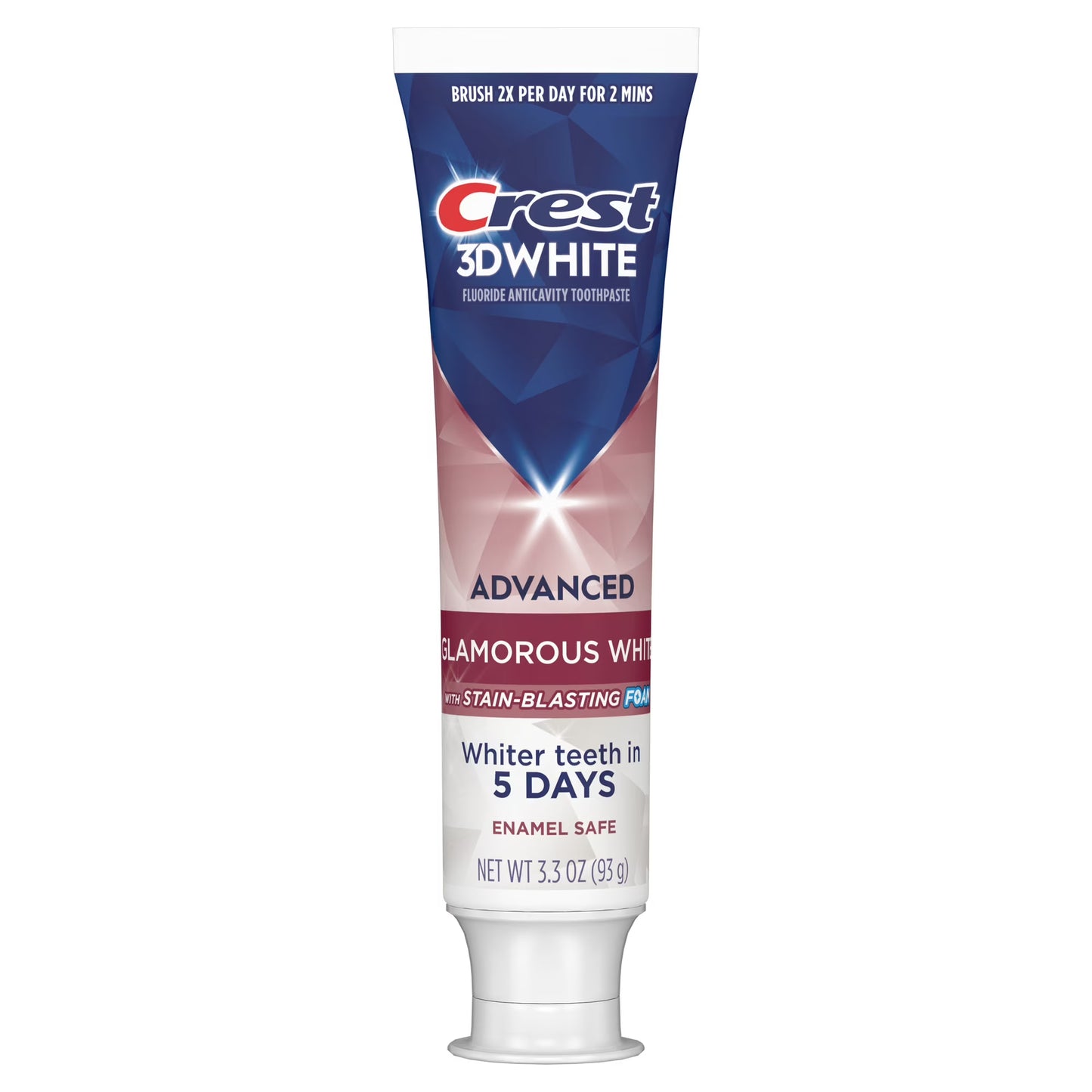 Crest Toothpaste, 3D White Advanced Glamorous White Whitening Toothpaste, 3.3 oz