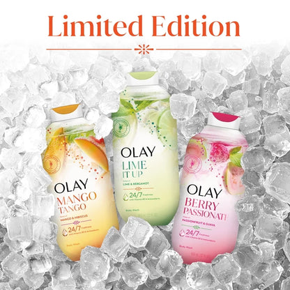 Olay Lime It Up Body Wash with Notes of Lime and Bergamot, Vitamin B3 and Antioxidant Blend, 22oz