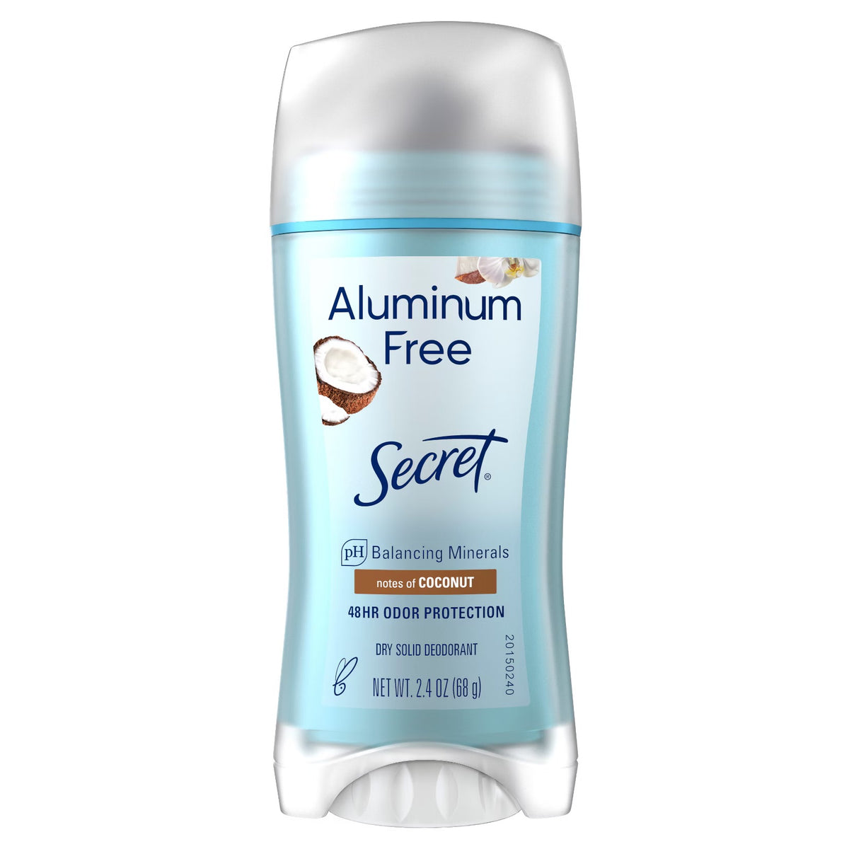 Secret Solid Deodorant for Women - Coconut - Aluminum-Free 2.4oz: Normal Skin, Recommended for Under Arm Use