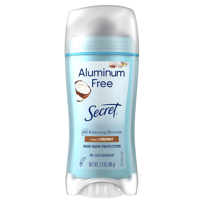 Secret Solid Deodorant for Women - Coconut - Aluminum-Free 2.4oz: Normal Skin, Recommended for Under Arm Use