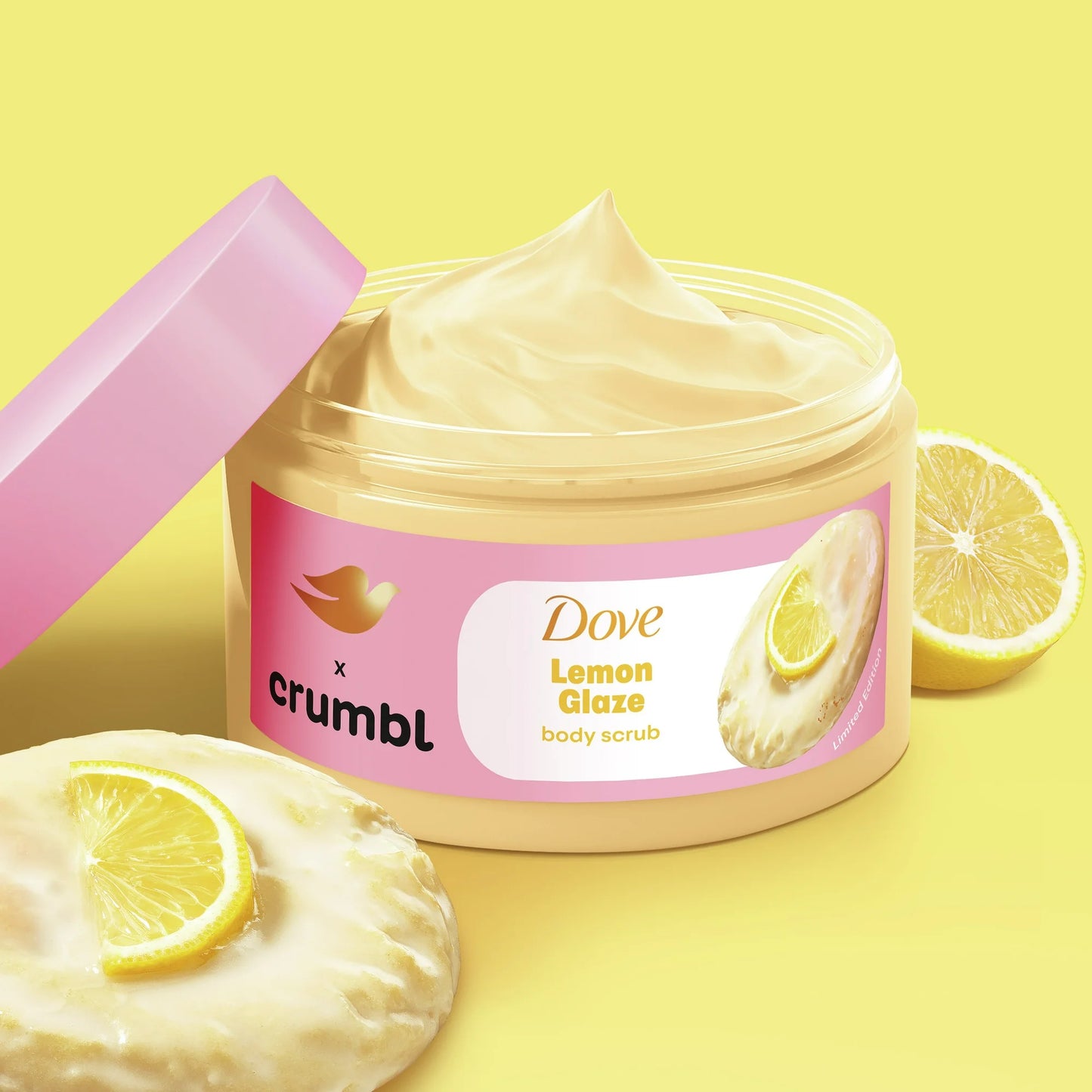 Dove Crumbl Exfoliating Body Scrub Lemon Cookie, 15 oz