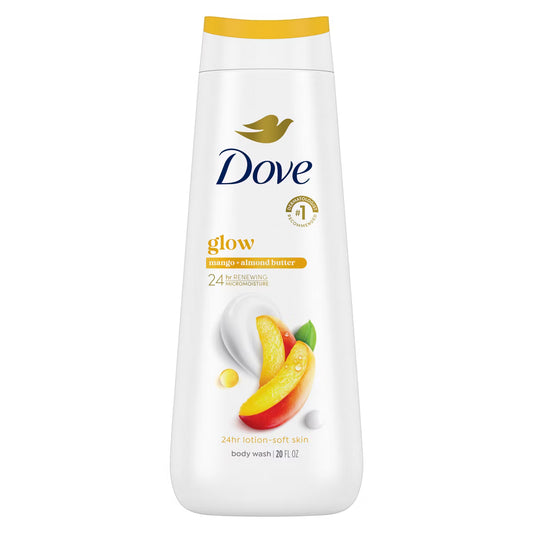Dove Glow Body Wash - Mango & Almond Butters 24hr Lotion-Soft Skin - 20 fl oz: Vegan, Paraben & Sulfate-Free Liquid
